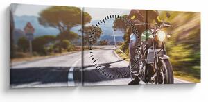 Tablou - Motociclist (cu ceas) (90x30 cm)