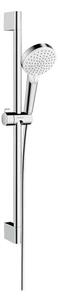 Set de duș, Hansgrohe Crometta Vario EcoSmart, cu bară 65 cm, alb-crom