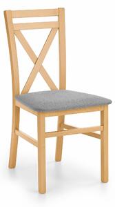 Scaun Houston 593, Stejar Honey, Gri, 90x45x49cm, 6 kg, Lemn: Fag
