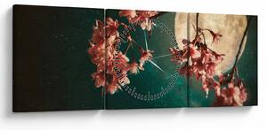 Tablou - Sakura în luna plină (cu ceas) (90x30 cm)