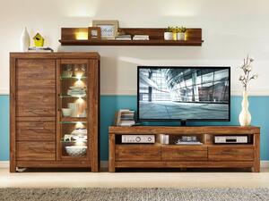 Set de living Etrlire 140, Stejar Stirling, PAL laminat, Sticlă călită