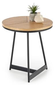 Măsuță laterală Houston 1187, Negru, Stejar, Metal, 49cm, 4.3 kg
