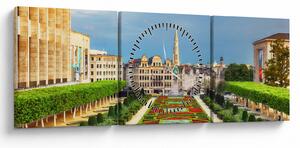 Tablou - Brussels (cu ceas) (90x30 cm)