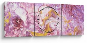 Tablou - Abstract roz (cu ceas) (90x30 cm)