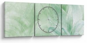 Tablou - Floare verde (cu ceas) (90x30 cm)