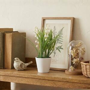 Plantă artificială cu flori de Mărgăritar decorativ 21 cm în ghiveci alb – decor interior modern