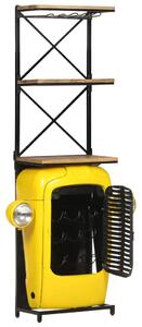 Dulap de vin tractor, galben, 49x31x172 cm, lemn masiv de mango