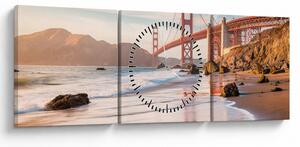 Tablou - Golden Gate Bridge (cu ceas) (90x30 cm)