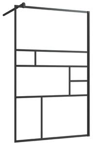 Paravan duș walk-in, negru, 100x195 cm, sticlă ESG transparentă