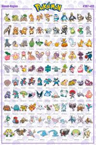 Poster Pokemon - Sinnoh Pokemon English, (61 x 91.5 cm)