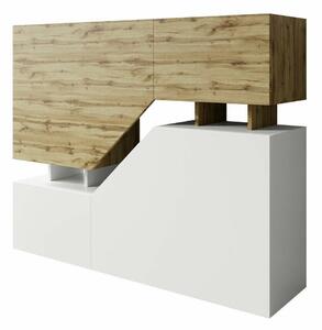 Bufet Comfivo Daldune, Stejar Wotan, Alb, PAL laminat, 100x120x35cm, 45 kg