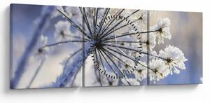 Tablou - Flori înghețate (cu ceas) (90x30 cm)