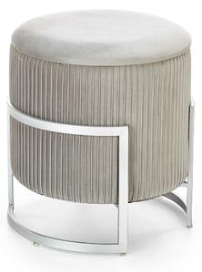 Taburet tapițat Houston 1256, Gri deschis, Tapiterie, 46cm