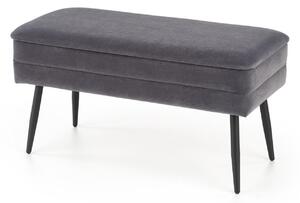 Bancă tapițată Houston 1255, Gri, Negru, Tapiterie, 42x37x78cm, 7 kg