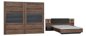 Set dormitor Livmoru 121, Stejar Monastery, Stejar negru, PAL laminat