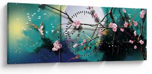 Tablou - Copac,grafic (cu ceas) (90x30 cm)