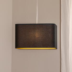 Maco Design Lampă suspendată Kwadro, negru, 40 x cm, velur, reglabil, Negru, Camera de zi / sufragerie, Țesătură / Textil