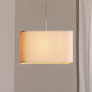Maco Design Lampă suspendată Kwadro, alb, 40 x cm, țesătură velur, reglabil, Alb, Camera de zi / sufragerie, Țesătură / Textil