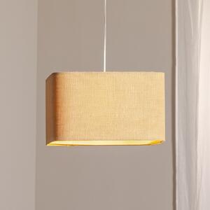 Maco Design Lampă suspendată Kwadro, bej, 40 x cm, țesătură de iută, reglabil, Bej, Camera de zi / sufragerie, Țesătură / Textil