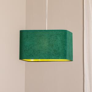 Maco Design Lampă suspendată Kwadro, verde, 40 x cm, velur, reglabil, Verde, Camera de zi / sufragerie, Țesătură / Textil