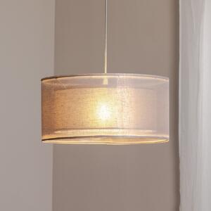 Maco Design Duo Den Light lampă suspendată, gri-argintiu, Ø 50 cm, in, PVC, reglabil, Gri, Camera de zi / sufragerie, Țesătură / Textil