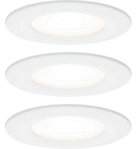 Spoturi LED încastrate Nova GU10 6,5W IP44, Ø78 mm, becuri LED incluse, alb mat, pachet 3 bucăți
