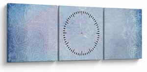 Tablou - Mandala in albastru (cu ceas) (90x30 cm)