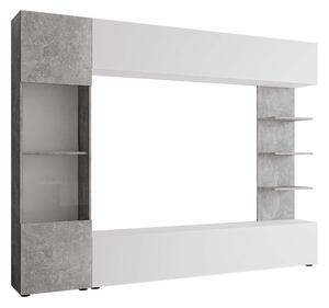 Set de living Comfivo Animus, Alb, Beton, PAL laminat, 187x250x30cm, 92 kg