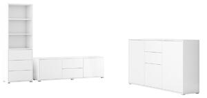 Set de living Comfivo Tutela III, Alb, PAL laminat, 130 kg
