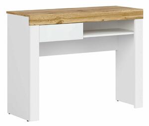 Birou Sonsoru 131, Stejar Wotan, Alb, Alb lucios, PAL laminat, 82x106x40cm, 25 kg