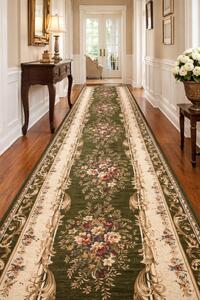 Traversa Hol, Model Lotos 535 310, Festonata, Latime 60 cm, Verde 60 x 200, Dreptunghi, Verde
