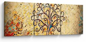 Tablou - Copacul vieții mozaic (cu ceas) (90x30 cm)