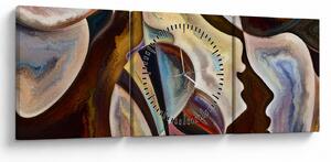 Tablou - Abstractizarea capetelor (cu ceas) (90x30 cm)