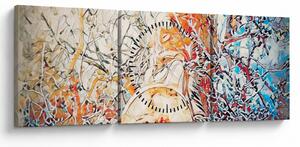 Tablou - Abstract mozaic (cu ceas) (90x30 cm)