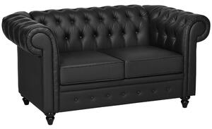 HOMCOM Canapea 2 Locuri Confortabilă, Piele Sintetică, 160x84x80 cm | Aosom Romania