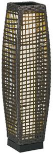 Lampa Outsunny de Gradina Solara cu Panou Superior de Reincarcare, din Otel si Ratan, 21x21x78 cm, Negru si Maro | Aosom Romania