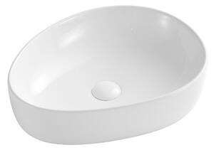 Mereo, Chiuvetă de blat Mereo fără preaplin, Doren, 520x400x130 mm, formă de lacrimă, ceramică, MER-UC524013