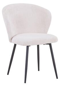 Scaun Karg alb din material textil cu picioare din metal negru 57x62x80 cm