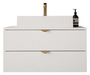 Cabinet atârnat pentru baie Matrix, Alb, PAL laminat, MDF, 42x80x46cm