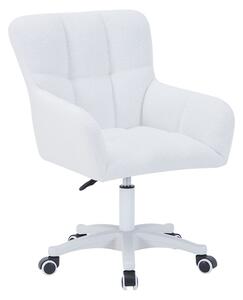 Fotoliu rotativ Givole, Pako World, Textil, Alb, 55x50x76-86 cm