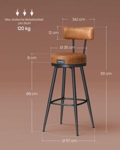 Set 2 scaune de bar Vasagle Maro 56x56x101.5 cm