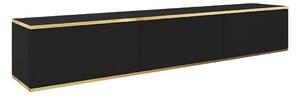 Comodă TV Princal, Auriu, Negru, PAL laminat, 30x175x32cm, 23 kg