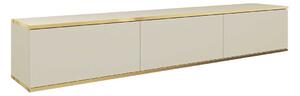 Comodă TV Princal, Auriu, Crem, PAL laminat, 30x175x32cm, 23 kg