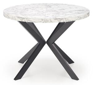 Masă Houston 1495, Marmură albă, Negru, 76cm, 79 kg