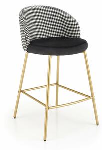 Scaun bar Houston 1462, Negru, Alb, Auriu, 85x47x55cm, 6.8 kg