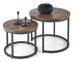 Set de măsuțe de cafea Houston 951, Nuca, Negru, Metal, 45cm, 13.5 kg