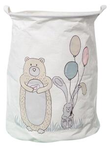 Cos pentru jucarii si rufe cu imprimeu BEAR 35x45 cm, alb