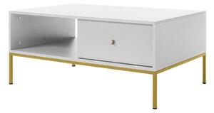 Măsuță de cafea Formis, Auriu, Alb, PAL laminat, Metal, 46x68x104cm, 30 kg