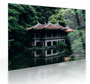 Tablou pe sticlă cu grădina japoneză națională (70x50 cm)