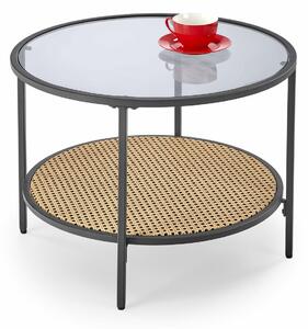 Măsuță de cafea Houston 1575, Maro deschis, Negru, Lozie din plastic, Metal, 45cm, 11.6 kg